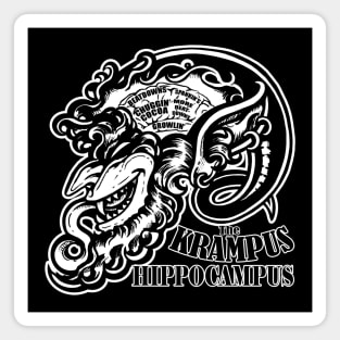 The Krampus Brain - The Krampus Hippocampus - White Outlined Version Magnet